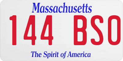 MA license plate 144BS0