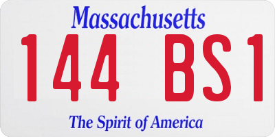 MA license plate 144BS1