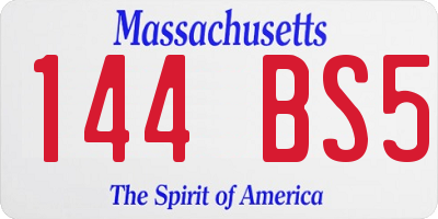 MA license plate 144BS5