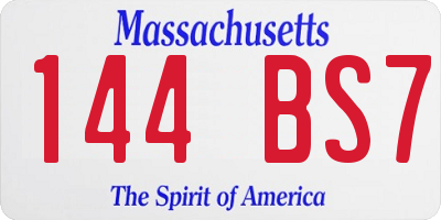 MA license plate 144BS7