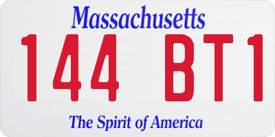 MA license plate 144BT1