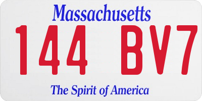MA license plate 144BV7