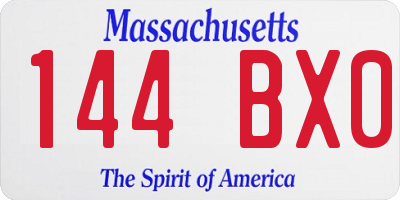 MA license plate 144BX0