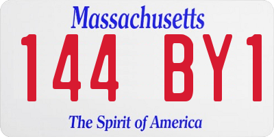 MA license plate 144BY1