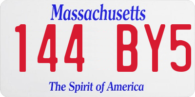 MA license plate 144BY5