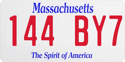 MA license plate 144BY7