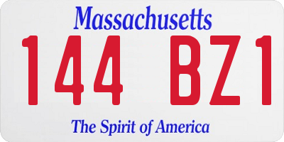 MA license plate 144BZ1