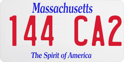 MA license plate 144CA2
