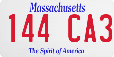MA license plate 144CA3