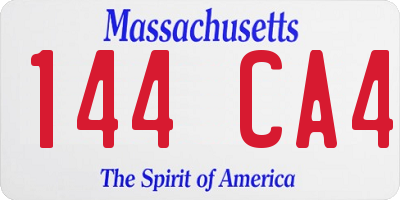 MA license plate 144CA4
