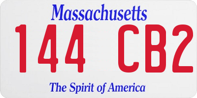 MA license plate 144CB2