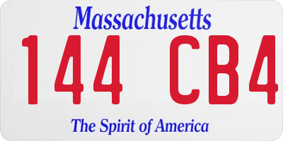 MA license plate 144CB4