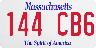 MA license plate 144CB6
