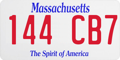 MA license plate 144CB7