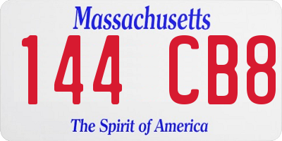 MA license plate 144CB8