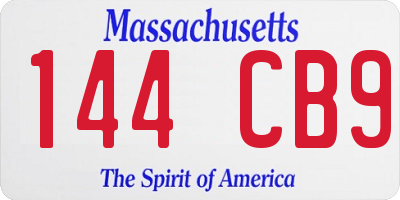 MA license plate 144CB9