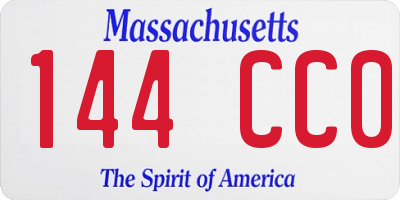 MA license plate 144CC0