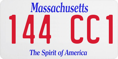 MA license plate 144CC1