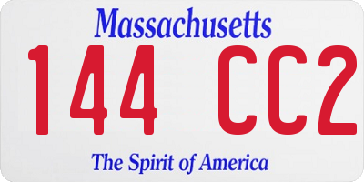 MA license plate 144CC2