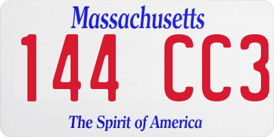 MA license plate 144CC3