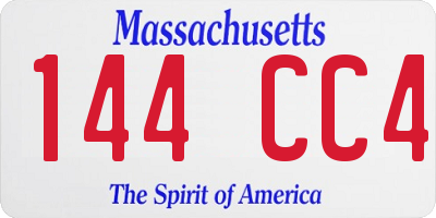 MA license plate 144CC4
