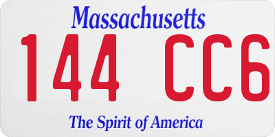 MA license plate 144CC6