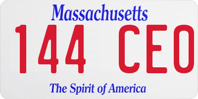 MA license plate 144CE0