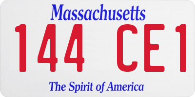 MA license plate 144CE1