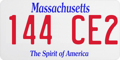MA license plate 144CE2