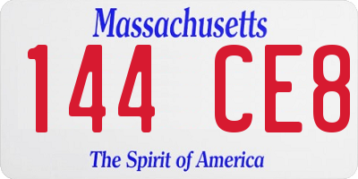 MA license plate 144CE8