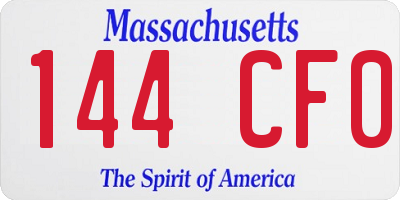 MA license plate 144CF0