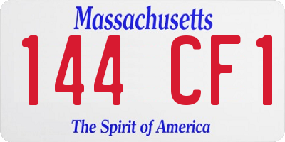 MA license plate 144CF1