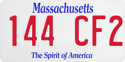 MA license plate 144CF2