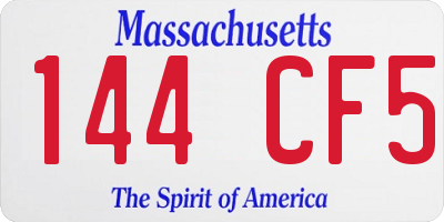 MA license plate 144CF5