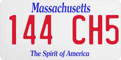 MA license plate 144CH5