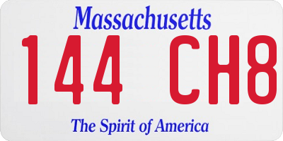 MA license plate 144CH8