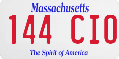 MA license plate 144CI0