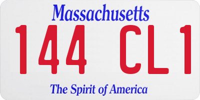 MA license plate 144CL1