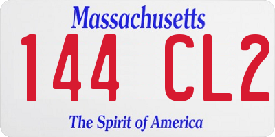 MA license plate 144CL2