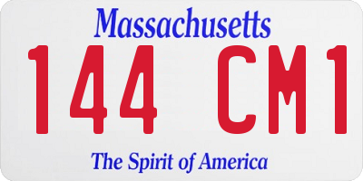 MA license plate 144CM1