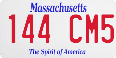 MA license plate 144CM5