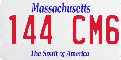 MA license plate 144CM6