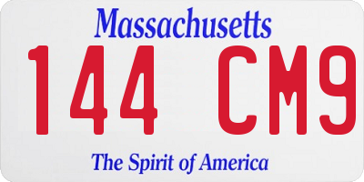 MA license plate 144CM9