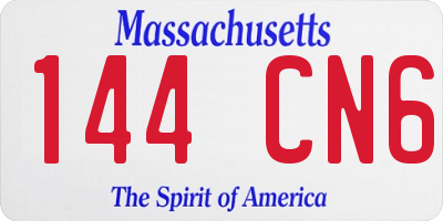 MA license plate 144CN6