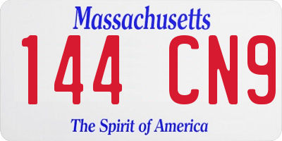 MA license plate 144CN9