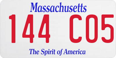 MA license plate 144CO5