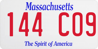 MA license plate 144CO9
