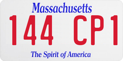 MA license plate 144CP1