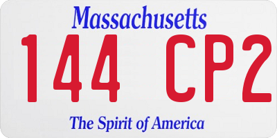 MA license plate 144CP2