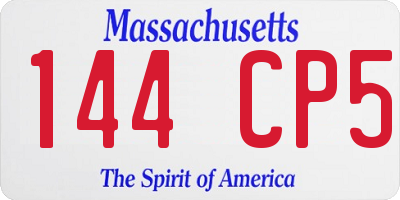 MA license plate 144CP5
